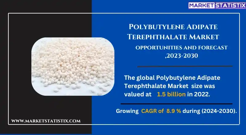 Polybutylene adipate terephthalate (PBAT) resin pellets used in biodegradable plastic manufacturing