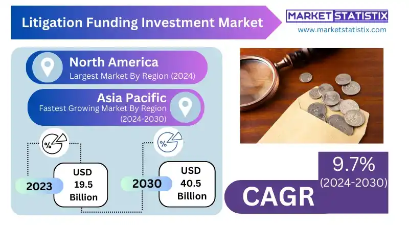 Legal services, particularly law firms, dominate the application of litigation funding investment, providing essential legal representation for funded cases.