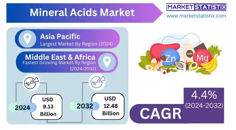 Mineral Acids Market Share by Region and Application